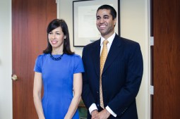 Jessica Rosenworcel and Ajit Pai