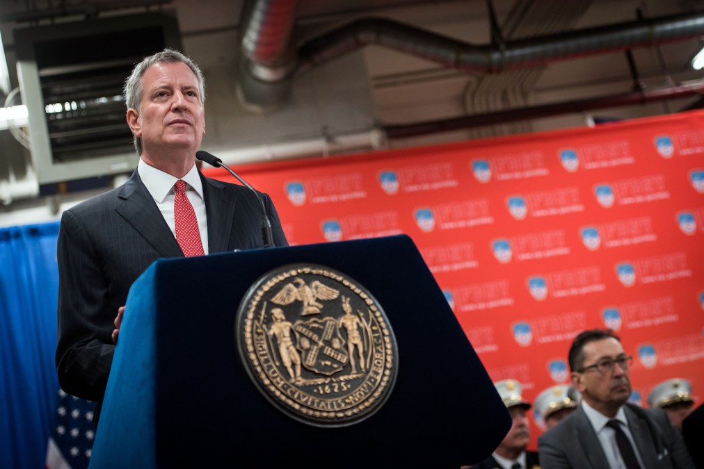 New York Mayor Bill de Blasio