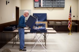 man voting