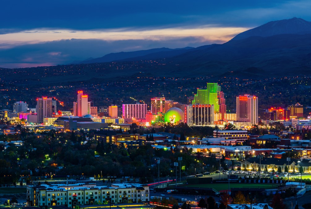 Reno skyline at night