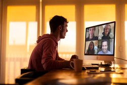 young man on a video call