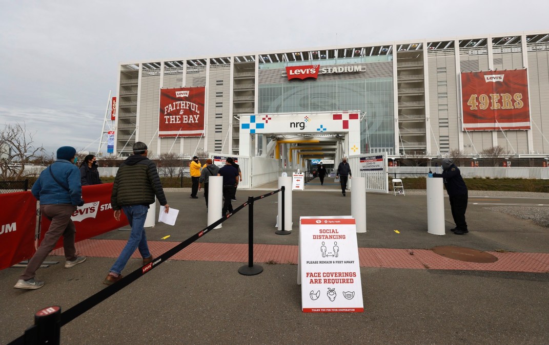 vaccination site at Levi's Stadium in Santa Clara, California