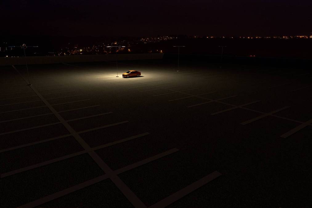 car parked at night