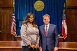 Shawnzia Thomas and Gov. Brian Kemp