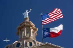 Texas and U.S. flags