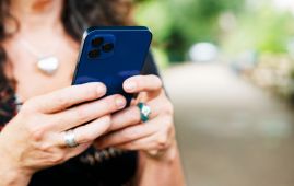 woman using smartphone