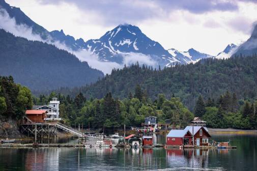 Community of Halibut Cove, across Kachemak Bay from Homer, Alaska