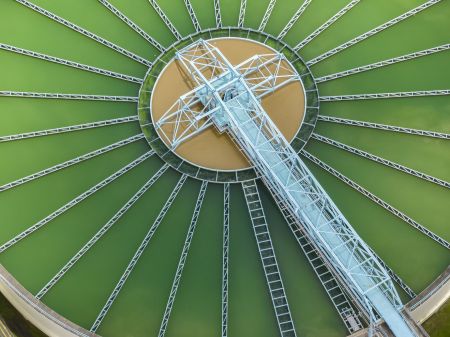 water treatment plant overhead view