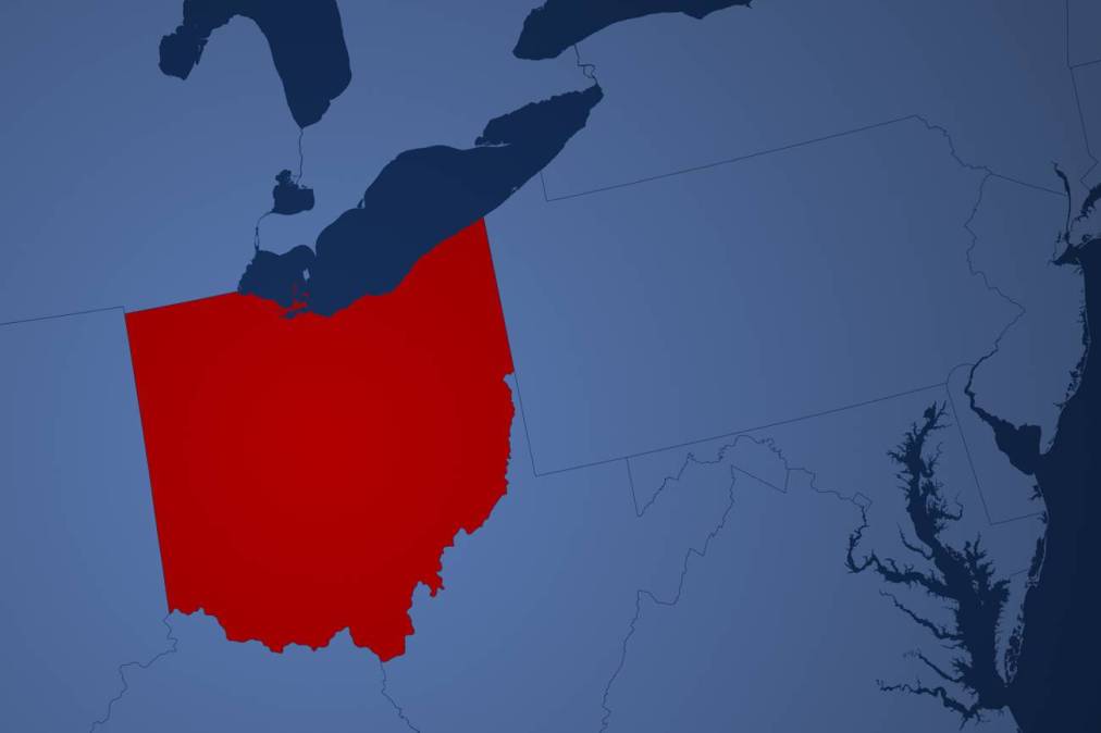 Ohio on map