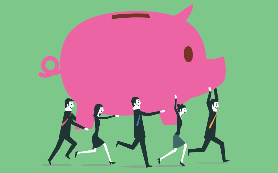 carrying piggy bank