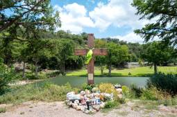 A makeshift memorial