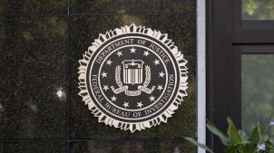 Department of Justice emblem on wall